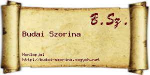 Budai Szorina névjegykártya